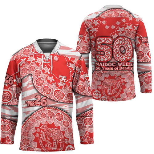 Sydney Swans NAIDOC Week 2026 Hockey Jersey Australian Aboriginal Dot Art Dreamtime Pattern Style