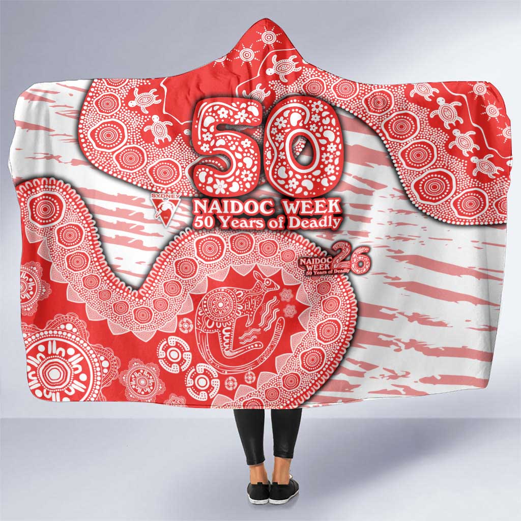 Sydney Swans NAIDOC Week 2026 Hooded Blanket Australian Aboriginal Dot Art Dreamtime Pattern Style