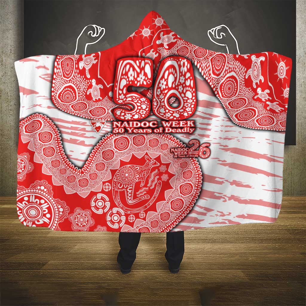 Sydney Swans NAIDOC Week 2026 Hooded Blanket Australian Aboriginal Dot Art Dreamtime Pattern Style