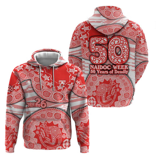 Sydney Swans NAIDOC Week 2026 Hoodie Australian Aboriginal Dot Art Dreamtime Pattern Style