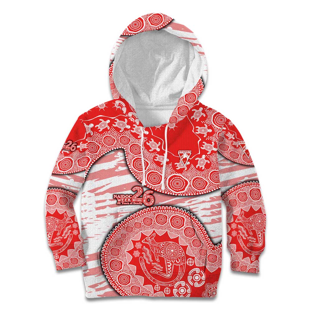 Sydney Swans NAIDOC Week 2026 Kid Hoodie Australian Aboriginal Dot Art Dreamtime Pattern Style
