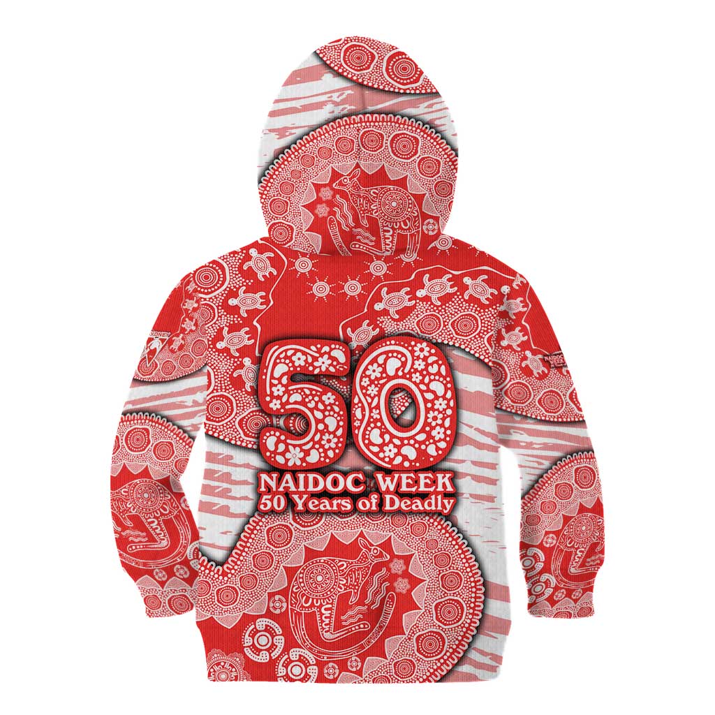 Sydney Swans NAIDOC Week 2026 Kid Hoodie Australian Aboriginal Dot Art Dreamtime Pattern Style