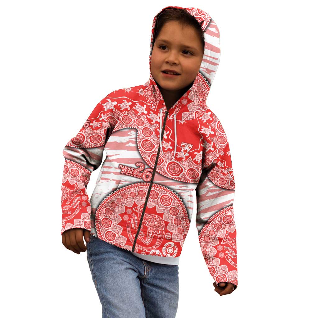Sydney Swans NAIDOC Week 2026 Kid Hoodie Australian Aboriginal Dot Art Dreamtime Pattern Style