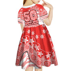 Sydney Swans NAIDOC Week 2026 Kid Short Sleeve Dress Australian Aboriginal Dot Art Dreamtime Pattern Style