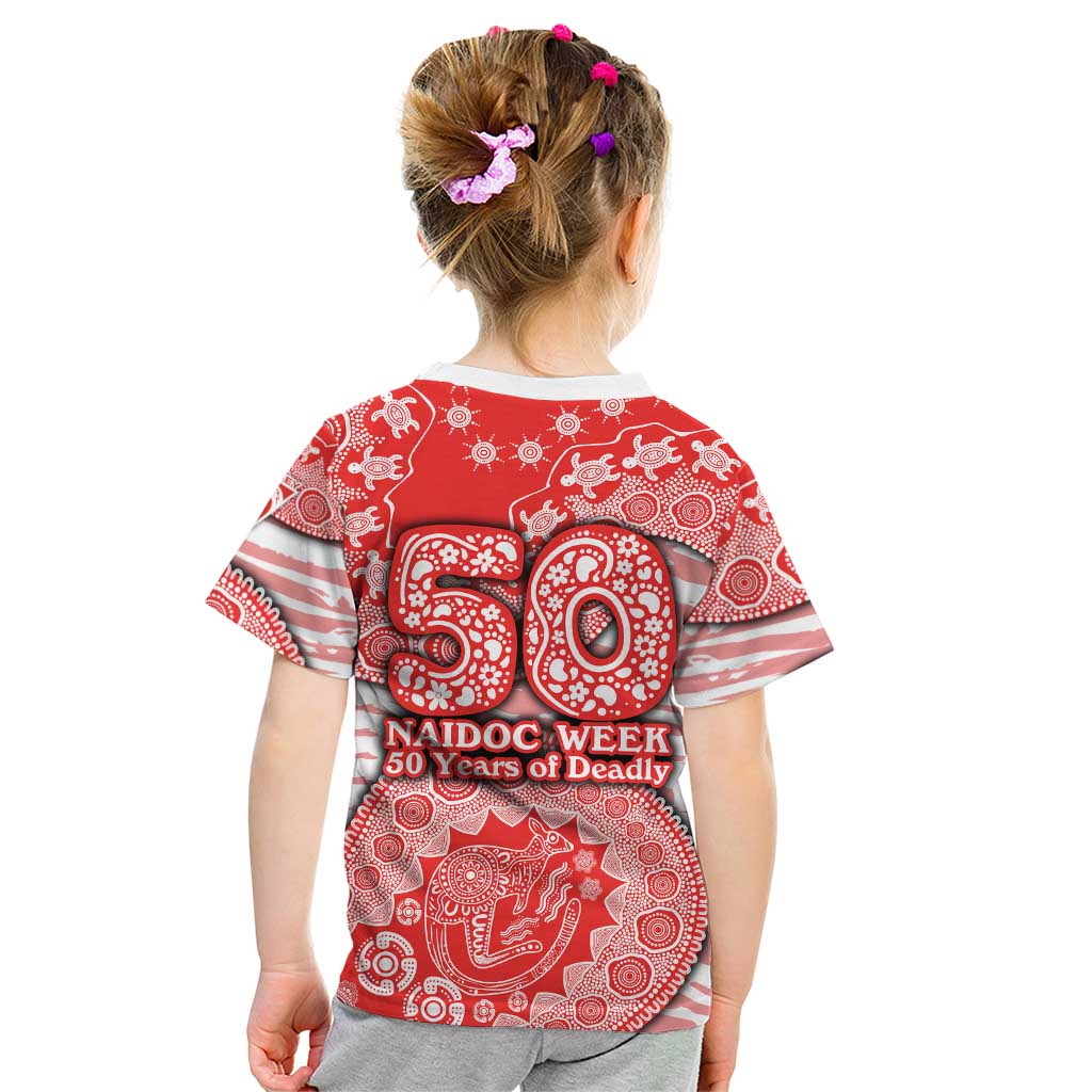 Sydney Swans NAIDOC Week 2026 Kid T Shirt Australian Aboriginal Dot Art Dreamtime Pattern Style