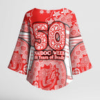 Sydney Swans NAIDOC Week 2026 Kimono Sleeve Blouse Australian Aboriginal Dot Art Dreamtime Pattern Style