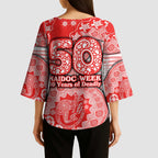 Sydney Swans NAIDOC Week 2026 Kimono Sleeve Blouse Australian Aboriginal Dot Art Dreamtime Pattern Style