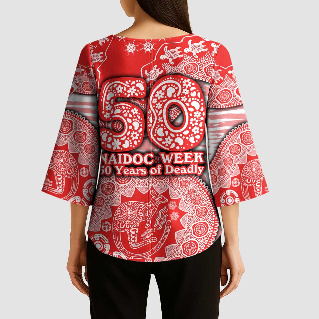 Sydney Swans NAIDOC Week 2026 Kimono Sleeve Blouse Australian Aboriginal Dot Art Dreamtime Pattern Style