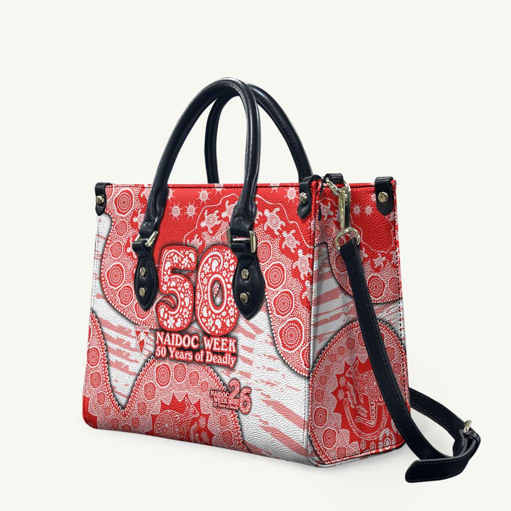 Sydney Swans NAIDOC Week 2026 Leather Bag Australian Aboriginal Dot Art Dreamtime Pattern Style