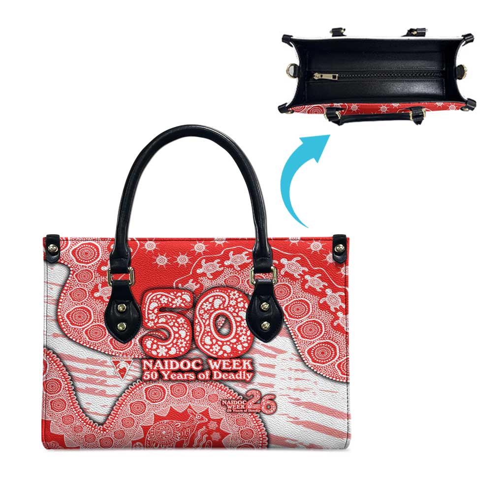 Sydney Swans NAIDOC Week 2026 Leather Bag Australian Aboriginal Dot Art Dreamtime Pattern Style