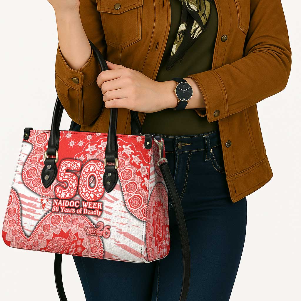 Sydney Swans NAIDOC Week 2026 Leather Bag Australian Aboriginal Dot Art Dreamtime Pattern Style