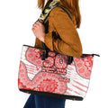 Sydney Swans NAIDOC Week 2026 Leather Tote Bag Australian Aboriginal Dot Art Dreamtime Pattern Style