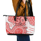 Sydney Swans NAIDOC Week 2026 Leather Tote Bag Australian Aboriginal Dot Art Dreamtime Pattern Style