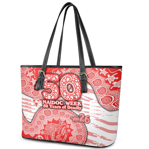 Sydney Swans NAIDOC Week 2026 Leather Tote Bag Australian Aboriginal Dot Art Dreamtime Pattern Style
