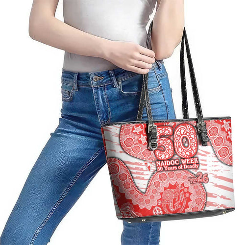 Sydney Swans NAIDOC Week 2026 Leather Tote Bag Australian Aboriginal Dot Art Dreamtime Pattern Style