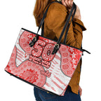 Sydney Swans NAIDOC Week 2026 Leather Tote Bag Australian Aboriginal Dot Art Dreamtime Pattern Style