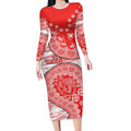 Sydney Swans NAIDOC Week 2026 Long Sleeve Bodycon Dress Australian Aboriginal Dot Art Dreamtime Pattern Style