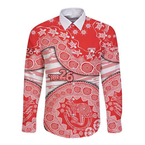 Sydney Swans NAIDOC Week 2026 Long Sleeve Button Shirt Australian Aboriginal Dot Art Dreamtime Pattern Style