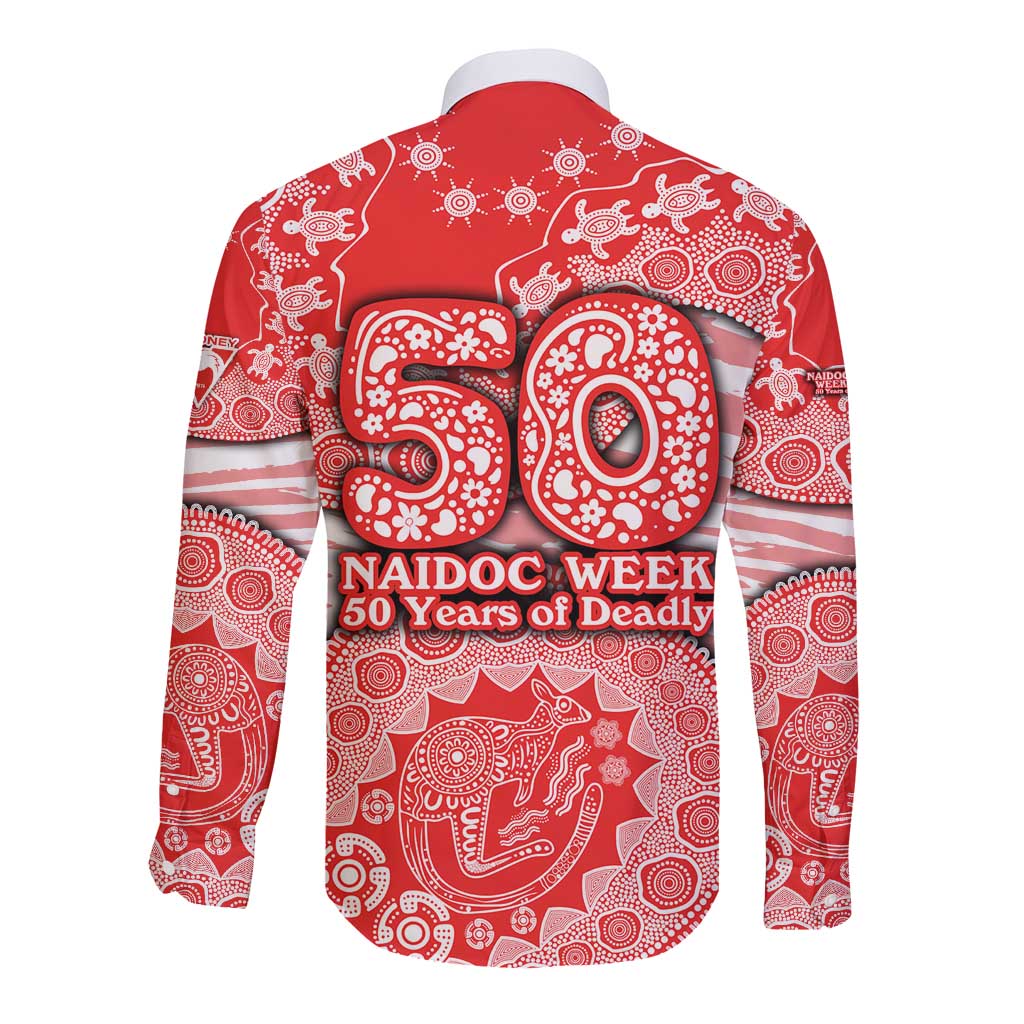 Sydney Swans NAIDOC Week 2026 Long Sleeve Button Shirt Australian Aboriginal Dot Art Dreamtime Pattern Style