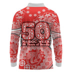 Sydney Swans NAIDOC Week 2026 Long Sleeve Polo Shirt Australian Aboriginal Dot Art Dreamtime Pattern Style