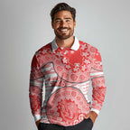 Sydney Swans NAIDOC Week 2026 Long Sleeve Polo Shirt Australian Aboriginal Dot Art Dreamtime Pattern Style
