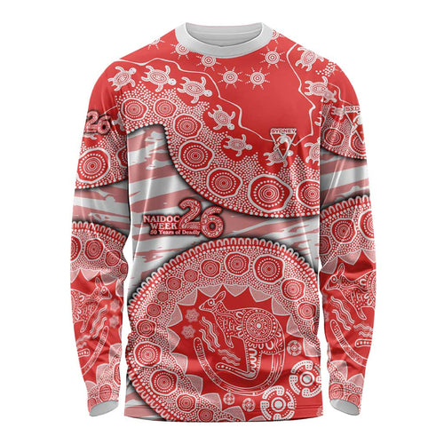 Sydney Swans NAIDOC Week 2026 Long Sleeve Shirt Australian Aboriginal Dot Art Dreamtime Pattern Style