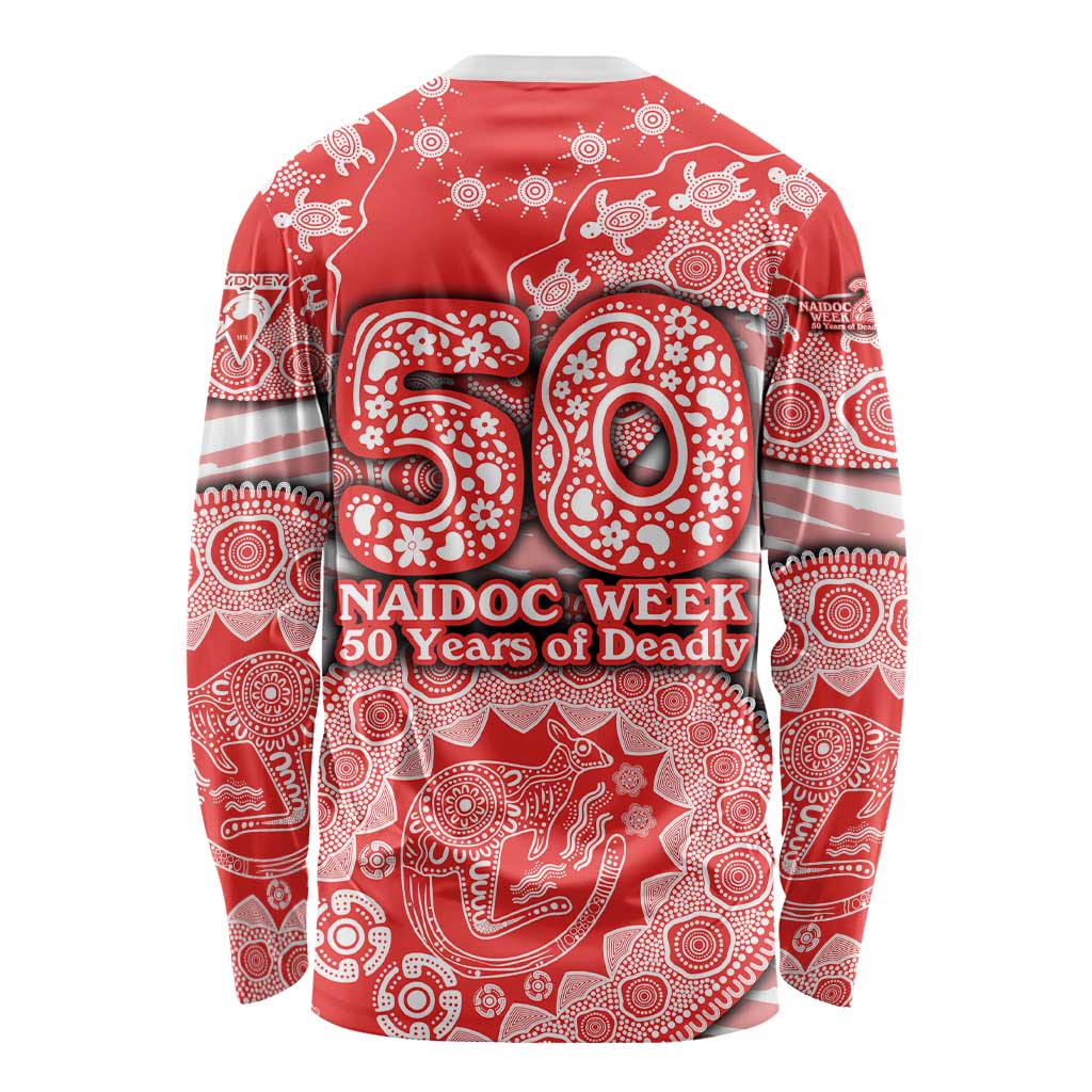 Sydney Swans NAIDOC Week 2026 Long Sleeve Shirt Australian Aboriginal Dot Art Dreamtime Pattern Style