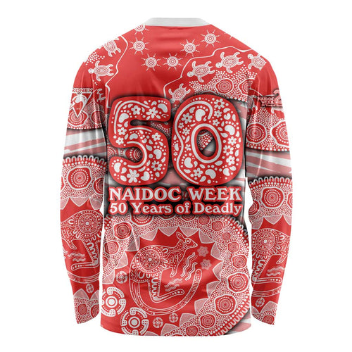 Sydney Swans NAIDOC Week 2026 Long Sleeve Shirt Australian Aboriginal Dot Art Dreamtime Pattern Style