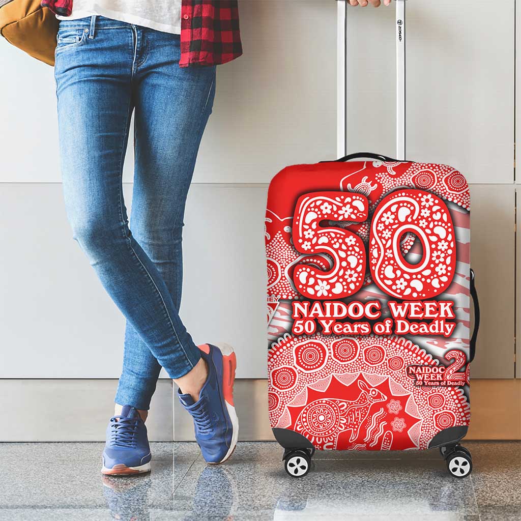 Sydney Swans NAIDOC Week 2026 Luggage Cover Australian Aboriginal Dot Art Dreamtime Pattern Style