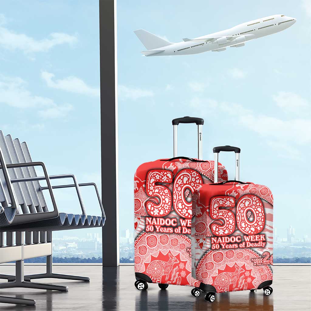 Sydney Swans NAIDOC Week 2026 Luggage Cover Australian Aboriginal Dot Art Dreamtime Pattern Style
