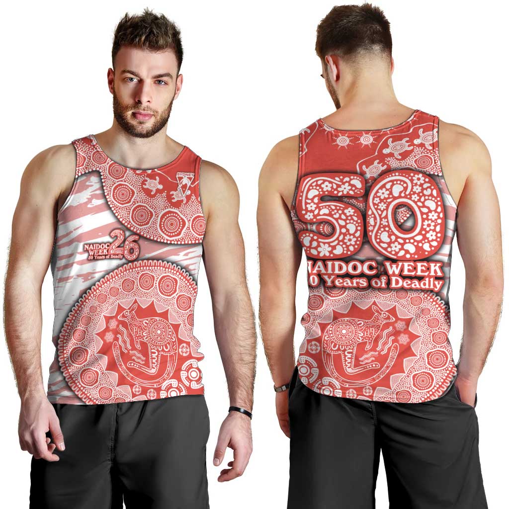 Sydney Swans NAIDOC Week 2026 Men Tank Top Australian Aboriginal Dot Art Dreamtime Pattern Style