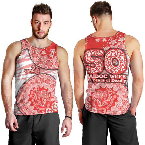 Sydney Swans NAIDOC Week 2026 Men Tank Top Australian Aboriginal Dot Art Dreamtime Pattern Style