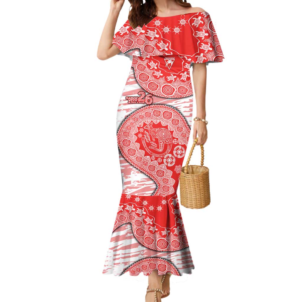 Sydney Swans NAIDOC Week 2026 Mermaid Dress Australian Aboriginal Dot Art Dreamtime Pattern Style