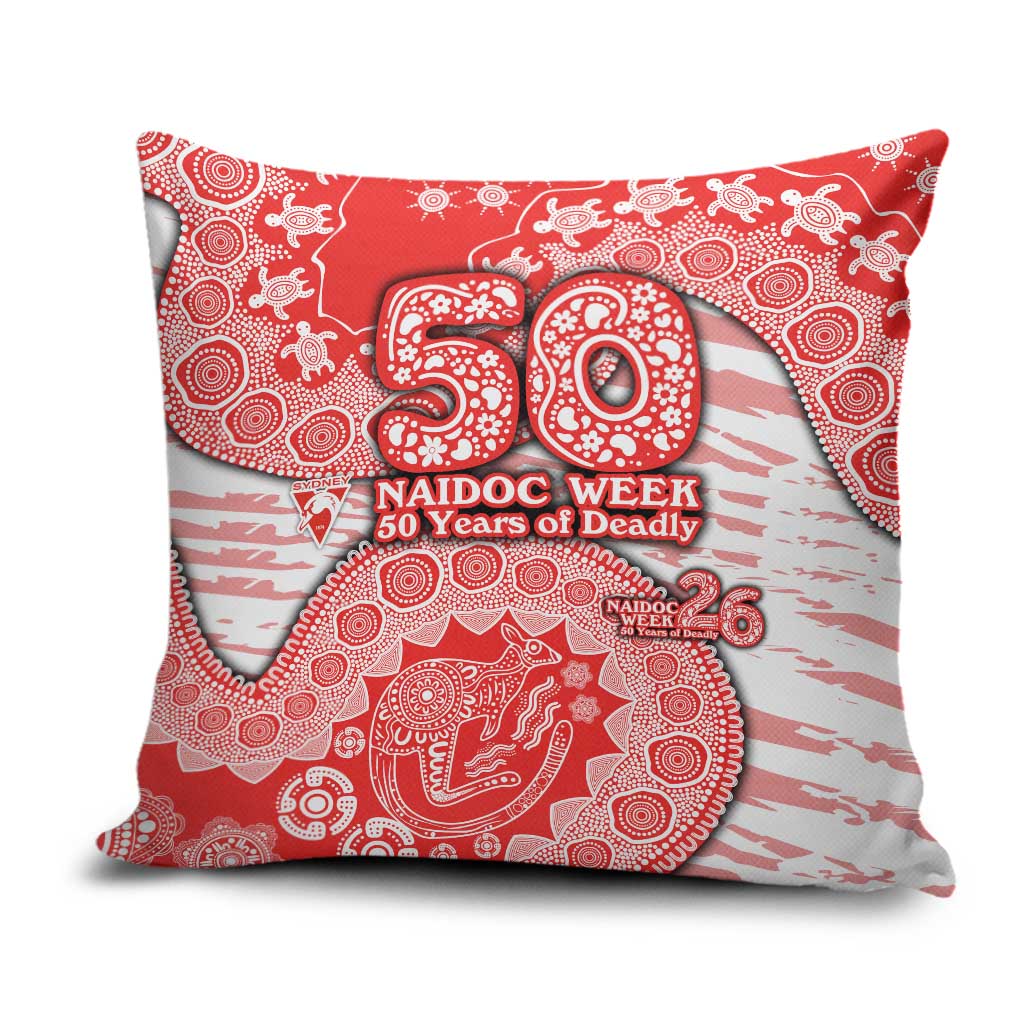 Sydney Swans NAIDOC Week 2026 Pillow Cover Australian Aboriginal Dot Art Dreamtime Pattern Style