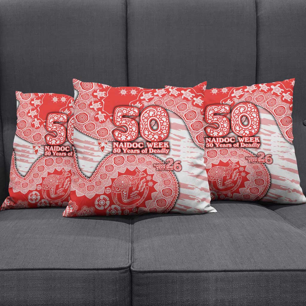 Sydney Swans NAIDOC Week 2026 Pillow Cover Australian Aboriginal Dot Art Dreamtime Pattern Style