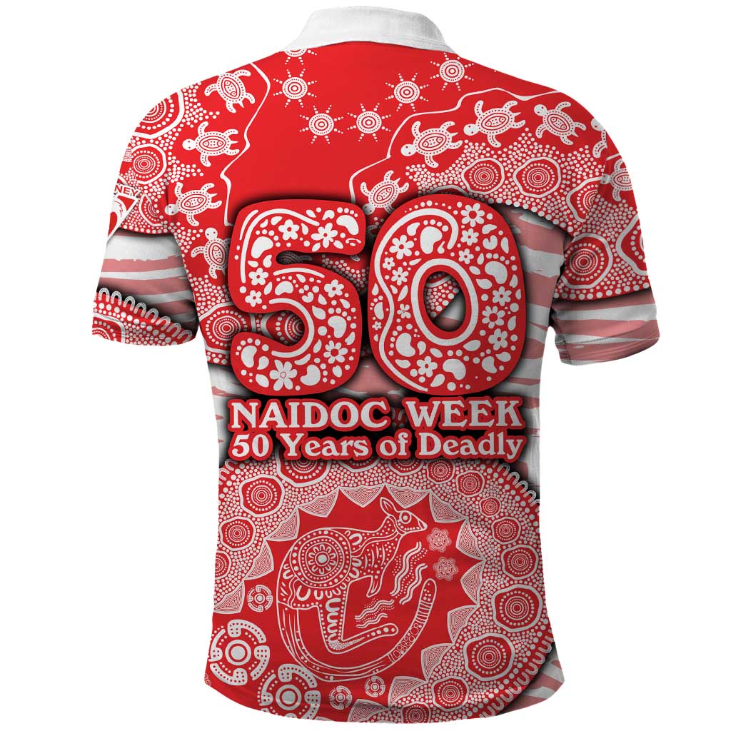 Sydney Swans NAIDOC Week 2026 Polo Shirt Australian Aboriginal Dot Art Dreamtime Pattern Style