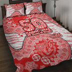 Sydney Swans NAIDOC Week 2026 Quilt Bed Set Australian Aboriginal Dot Art Dreamtime Pattern Style