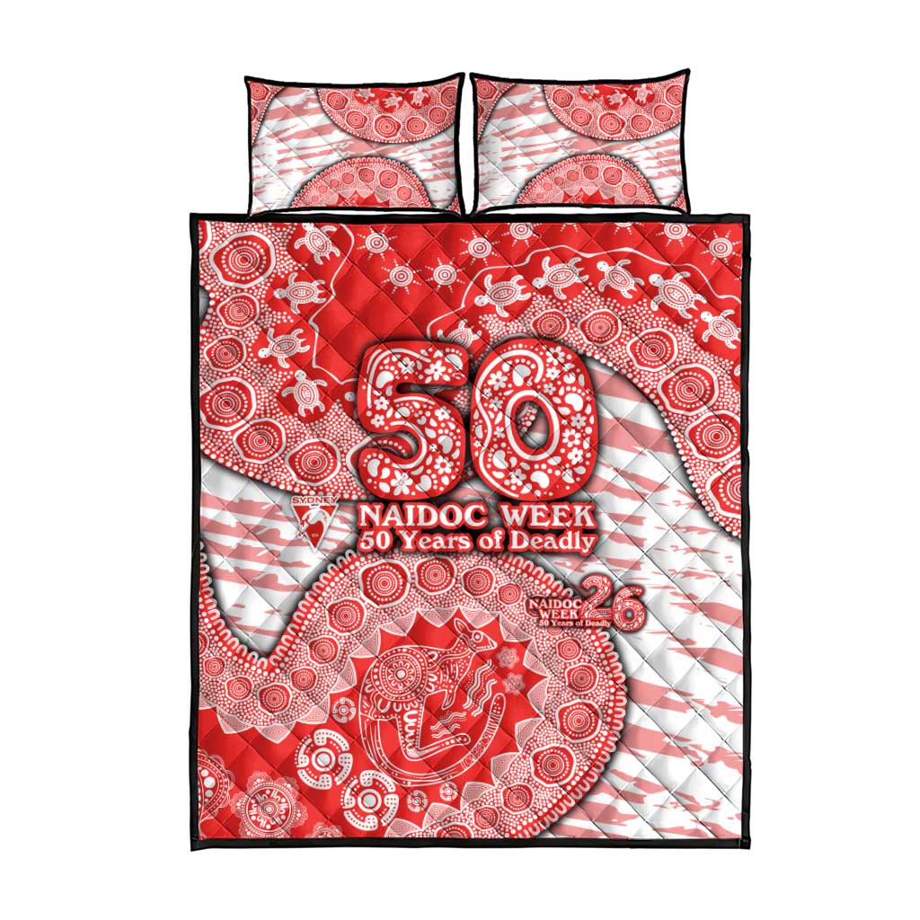 Sydney Swans NAIDOC Week 2026 Quilt Bed Set Australian Aboriginal Dot Art Dreamtime Pattern Style