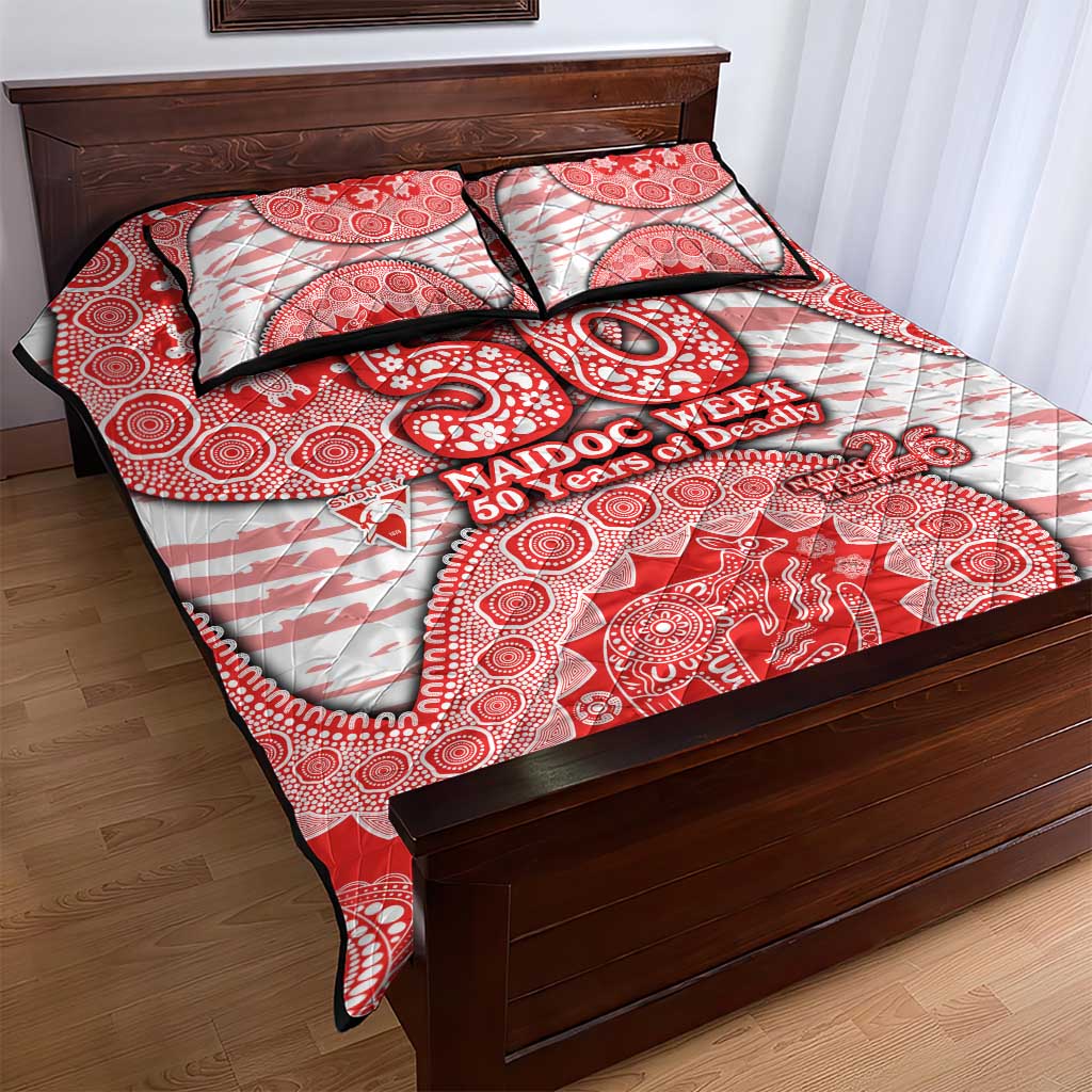 Sydney Swans NAIDOC Week 2026 Quilt Bed Set Australian Aboriginal Dot Art Dreamtime Pattern Style