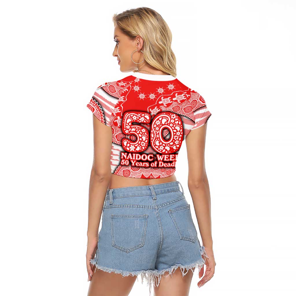 Sydney Swans NAIDOC Week 2026 Raglan Cropped T Shirt Australian Aboriginal Dot Art Dreamtime Pattern Style