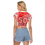 Sydney Swans NAIDOC Week 2026 Raglan Cropped T Shirt Australian Aboriginal Dot Art Dreamtime Pattern Style