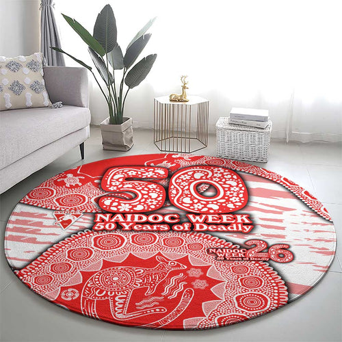 Sydney Swans NAIDOC Week 2026 Round Carpet Australian Aboriginal Dot Art Dreamtime Pattern Style