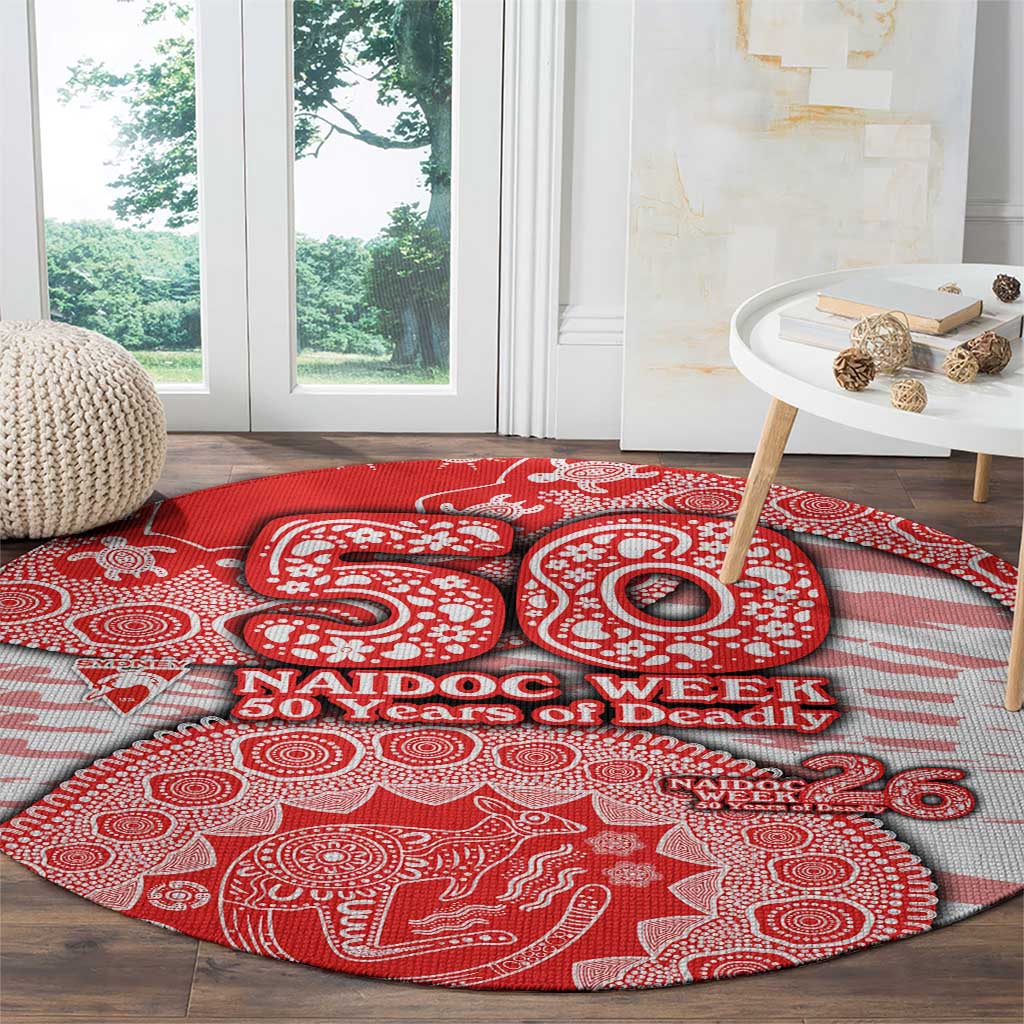 Sydney Swans NAIDOC Week 2026 Round Carpet Australian Aboriginal Dot Art Dreamtime Pattern Style