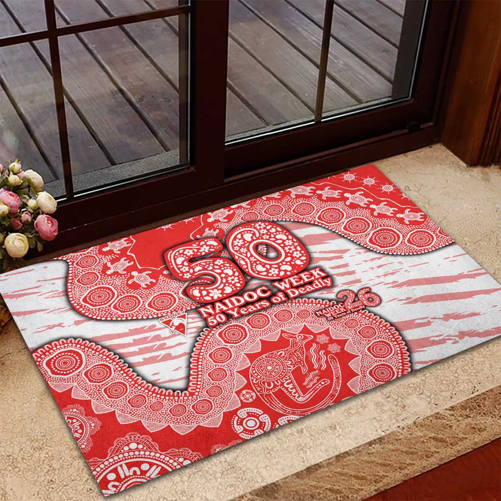 Sydney Swans NAIDOC Week 2026 Rubber Doormat Australian Aboriginal Dot Art Dreamtime Pattern Style