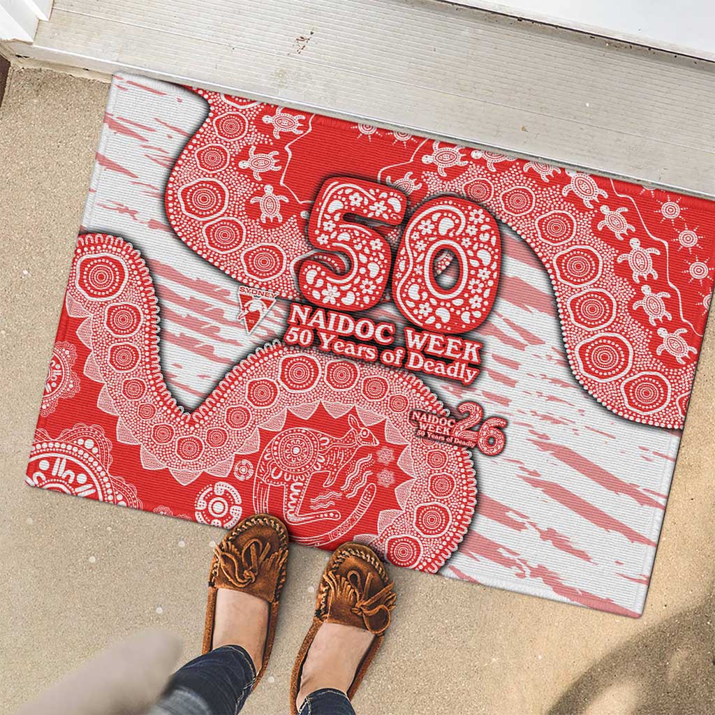 Sydney Swans NAIDOC Week 2026 Rubber Doormat Australian Aboriginal Dot Art Dreamtime Pattern Style