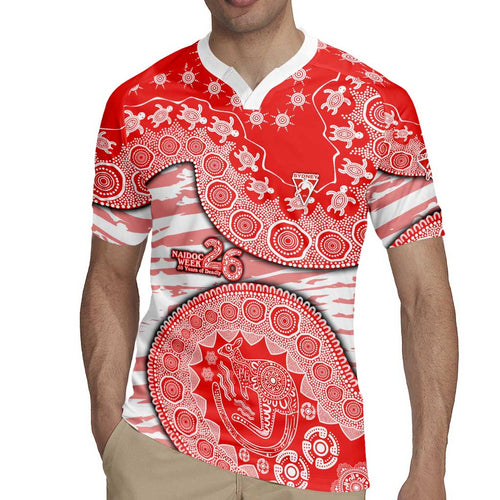 Sydney Swans NAIDOC Week 2026 Rugby Jersey Australian Aboriginal Dot Art Dreamtime Pattern Style