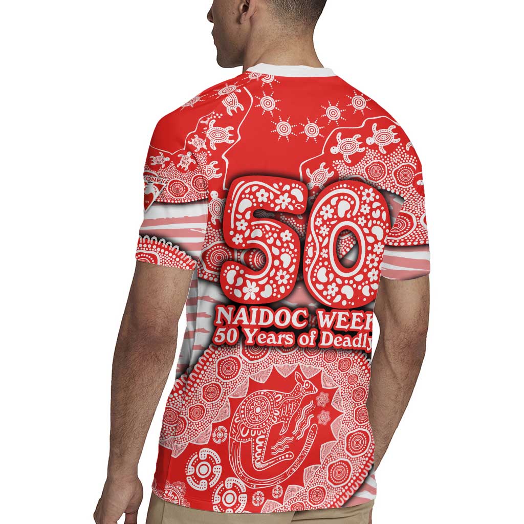 Sydney Swans NAIDOC Week 2026 Rugby Jersey Australian Aboriginal Dot Art Dreamtime Pattern Style