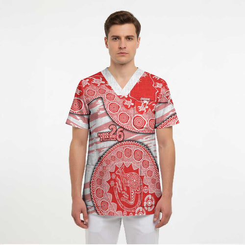 Sydney Swans NAIDOC Week 2026 Scrub Top Australian Aboriginal Dot Art Dreamtime Pattern Style