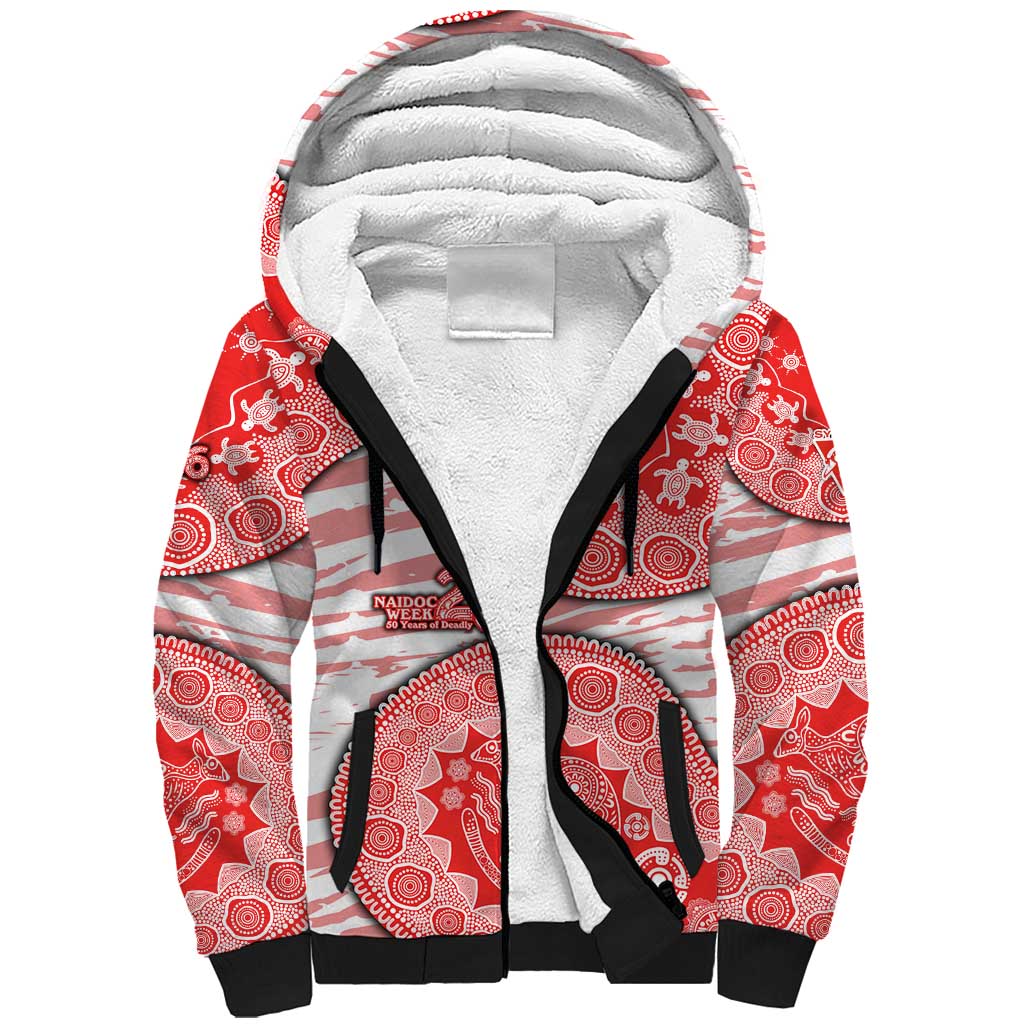 Sydney Swans NAIDOC Week 2026 Sherpa Hoodie Australian Aboriginal Dot Art Dreamtime Pattern Style