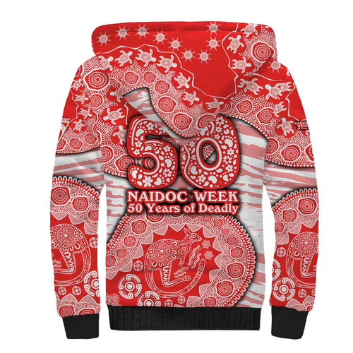 Sydney Swans NAIDOC Week 2026 Sherpa Hoodie Australian Aboriginal Dot Art Dreamtime Pattern Style